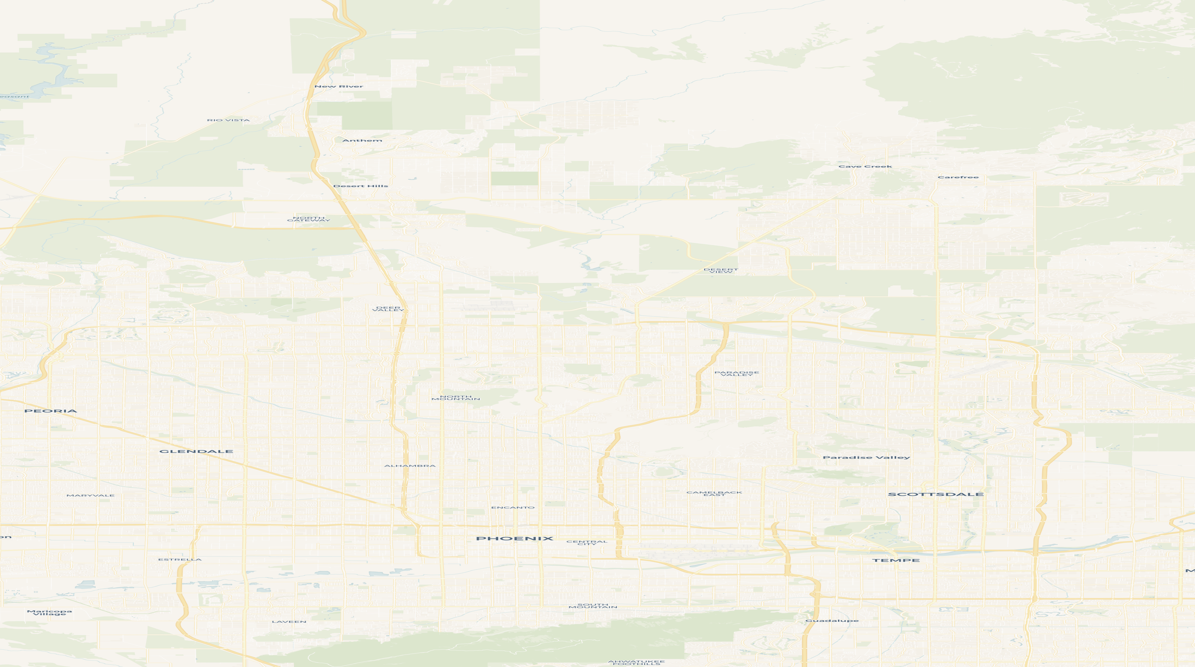Road map of Phoenix and north Valley communities